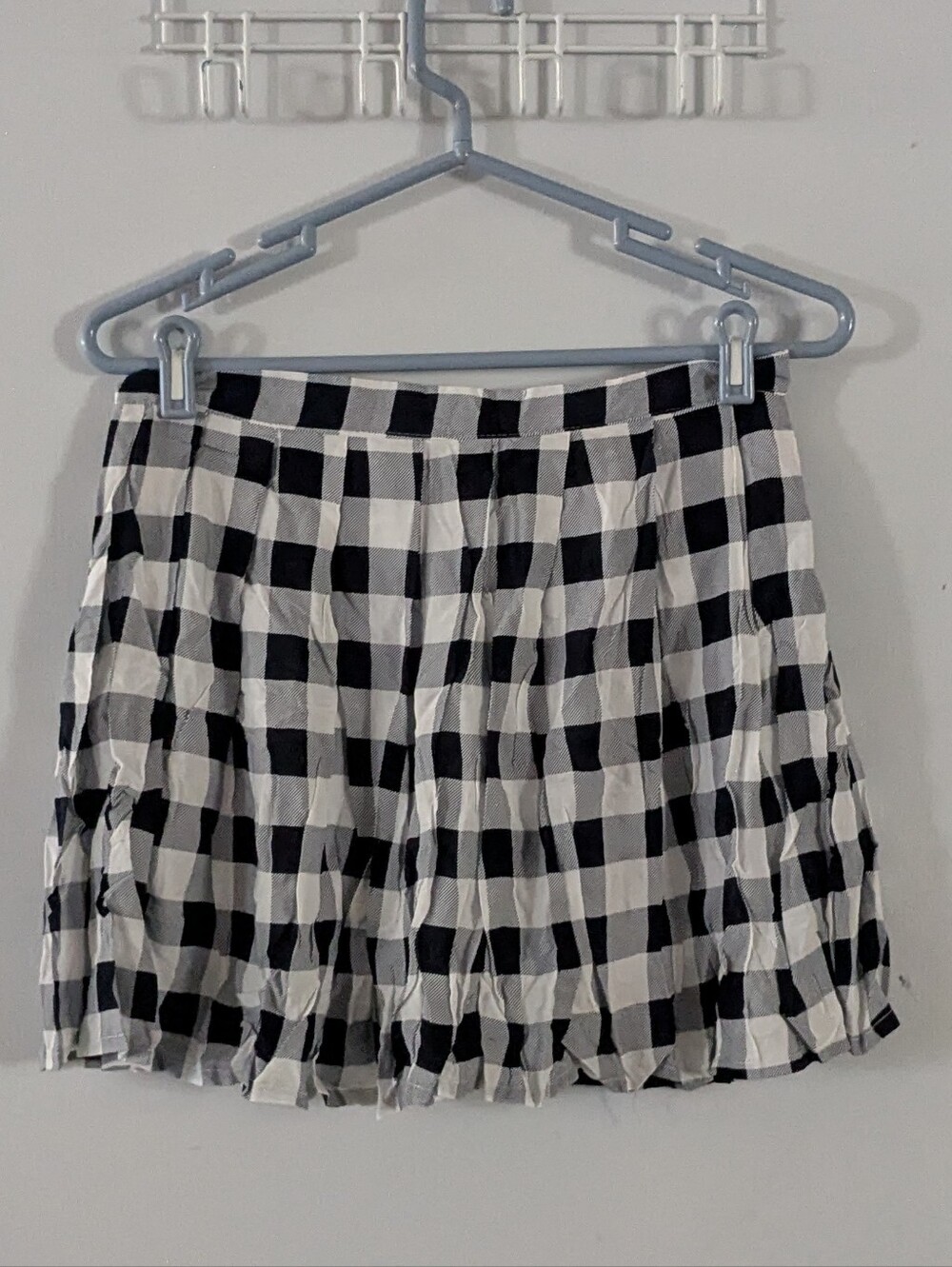 Black and White Gingham Mini Skort